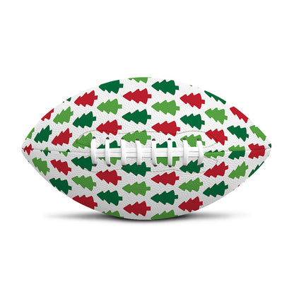 Merry Christmas Tree Pattern Print Rugby Ball