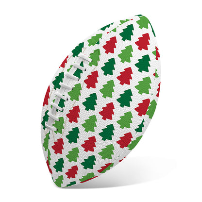 Merry Christmas Tree Pattern Print Rugby Ball