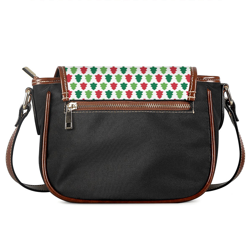 Merry Christmas Tree Pattern Print Saddle Bag