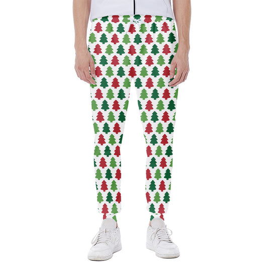 Merry Christmas Tree Pattern Print Scuba Joggers