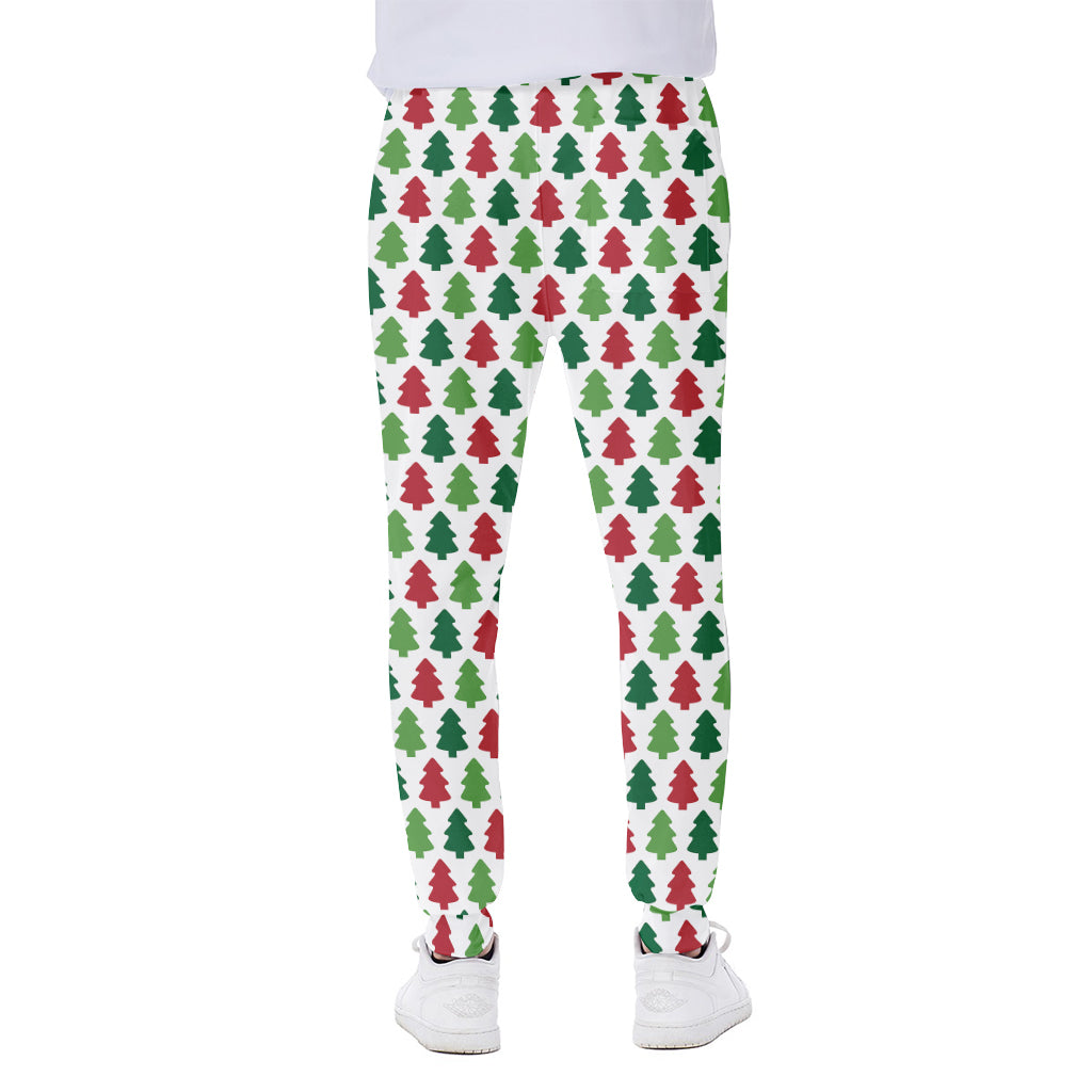 Merry Christmas Tree Pattern Print Scuba Joggers