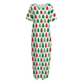 Merry Christmas Tree Pattern Print Short Sleeve Long Nightdress