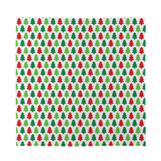 Merry Christmas Tree Pattern Print Silk Bandana