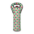 Merry Christmas Tree Pattern Print Single Neoprene Wine Tote
