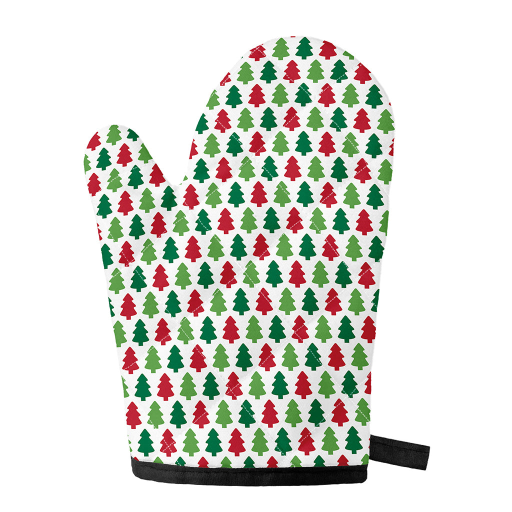 Merry Christmas Tree Pattern Print Single Oven Mitt