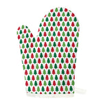 Merry Christmas Tree Pattern Print Single Oven Mitt