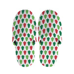 Merry Christmas Tree Pattern Print Slippers