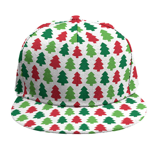 Merry Christmas Tree Pattern Print Snapback Cap