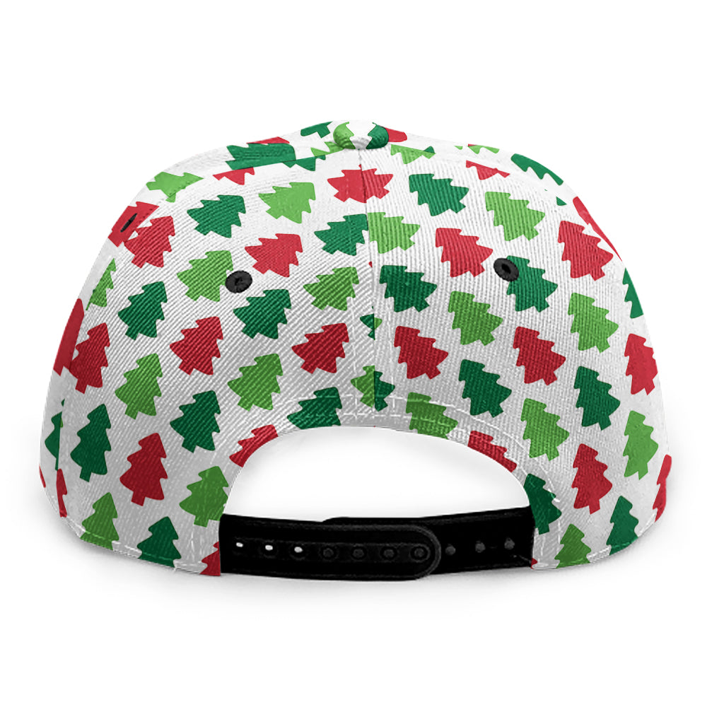 Merry Christmas Tree Pattern Print Snapback Cap