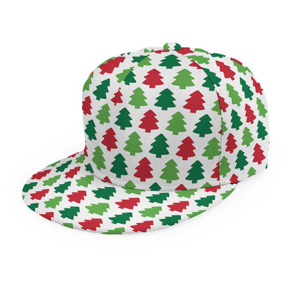 Merry Christmas Tree Pattern Print Snapback Cap