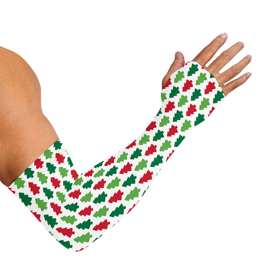 Merry Christmas Tree Pattern Print Sun Protection Arm Sleeves