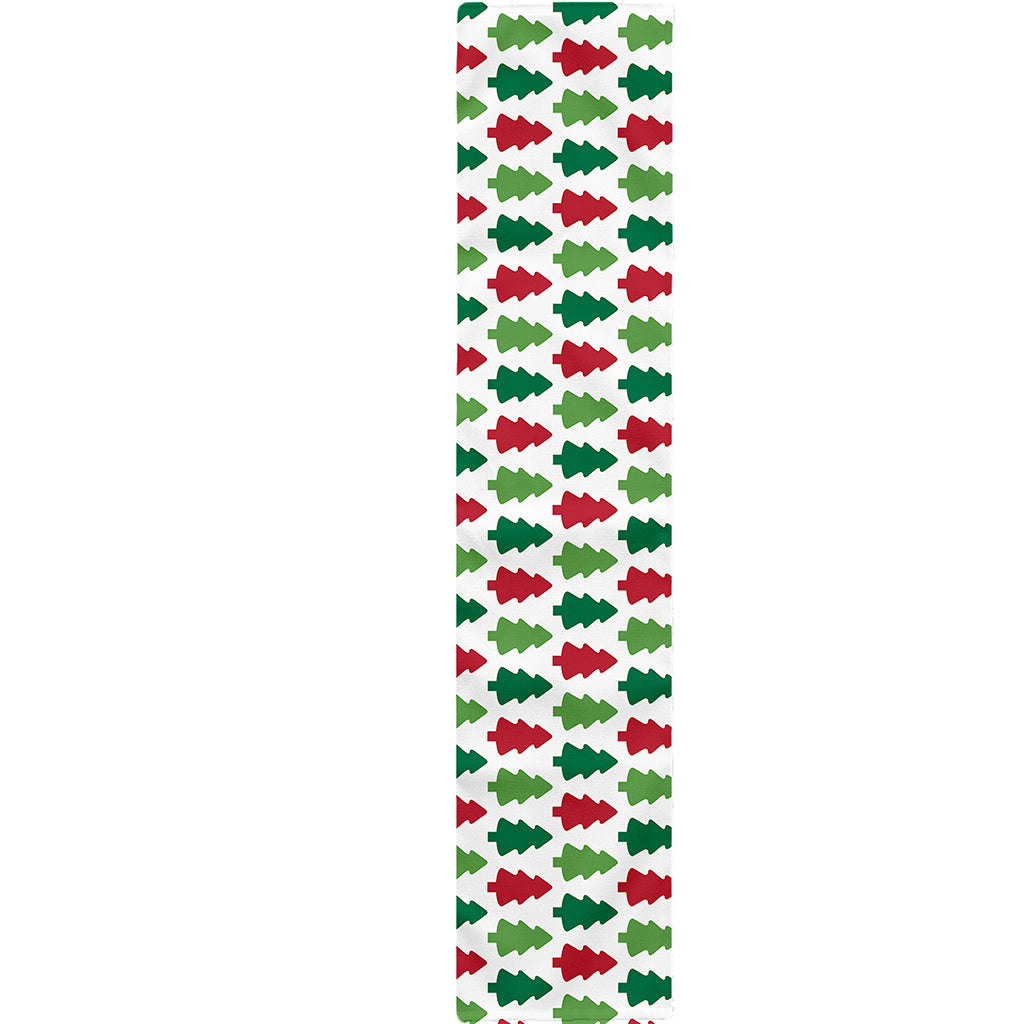 Merry Christmas Tree Pattern Print Table Runner