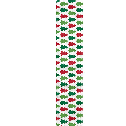 Merry Christmas Tree Pattern Print Table Runner
