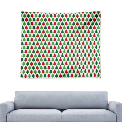 Merry Christmas Tree Pattern Print Tapestry