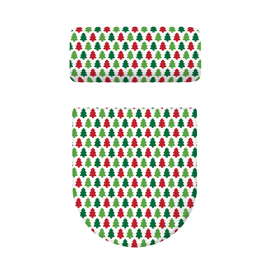 Merry Christmas Tree Pattern Print Toilet Lid And Tank Cover Set