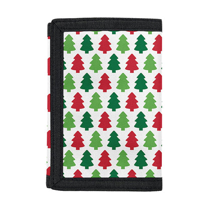 Merry Christmas Tree Pattern Print Trifold Wallet