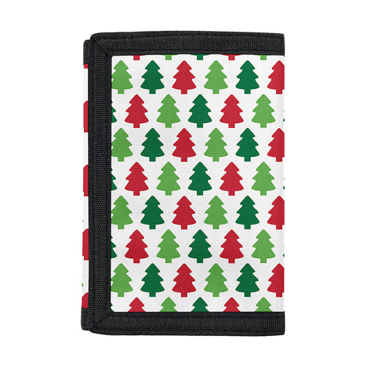 Merry Christmas Tree Pattern Print Trifold Wallet