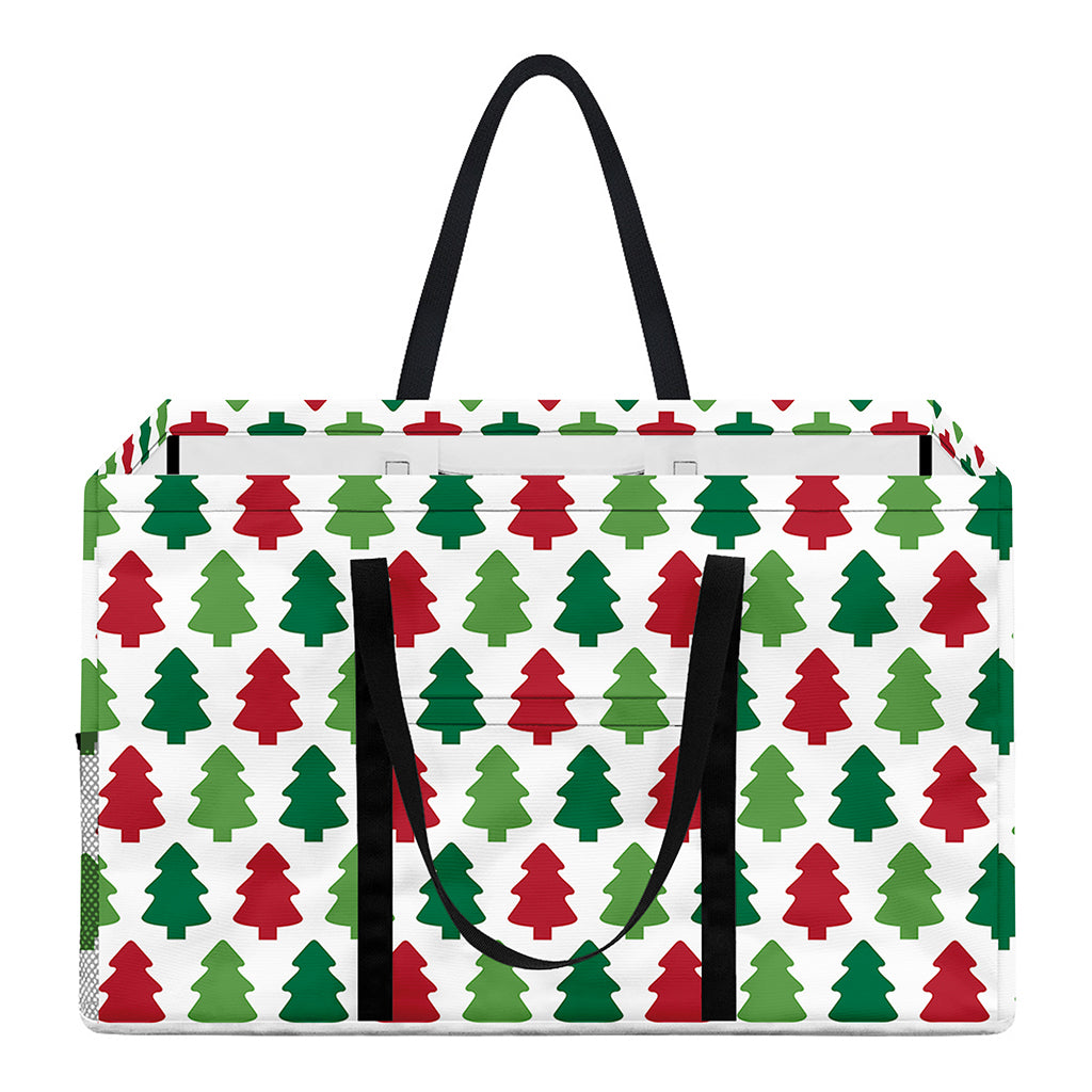 Merry Christmas Tree Pattern Print Utility Tote Bag