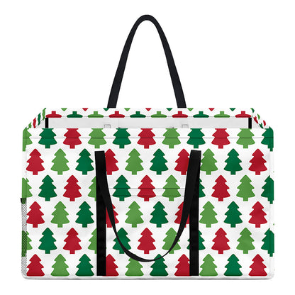 Merry Christmas Tree Pattern Print Utility Tote Bag