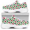 Merry Christmas Tree Pattern Print White Chunky Shoes
