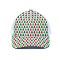 Merry Christmas Tree Pattern Print White Mesh Trucker Hat