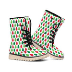 Merry Christmas Tree Pattern Print Winter Boots