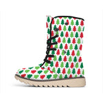 Merry Christmas Tree Pattern Print Winter Boots