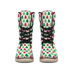 Merry Christmas Tree Pattern Print Winter Boots