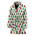 Merry Christmas Tree Pattern Print Women's Bathrobe