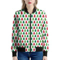 Merry Christmas Tree Pattern Print Women's Bomber Jacket