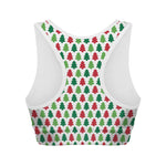 Merry Christmas Tree Pattern Print Women's Sports Bra