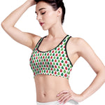Merry Christmas Tree Pattern Print Women's Sports Bra
