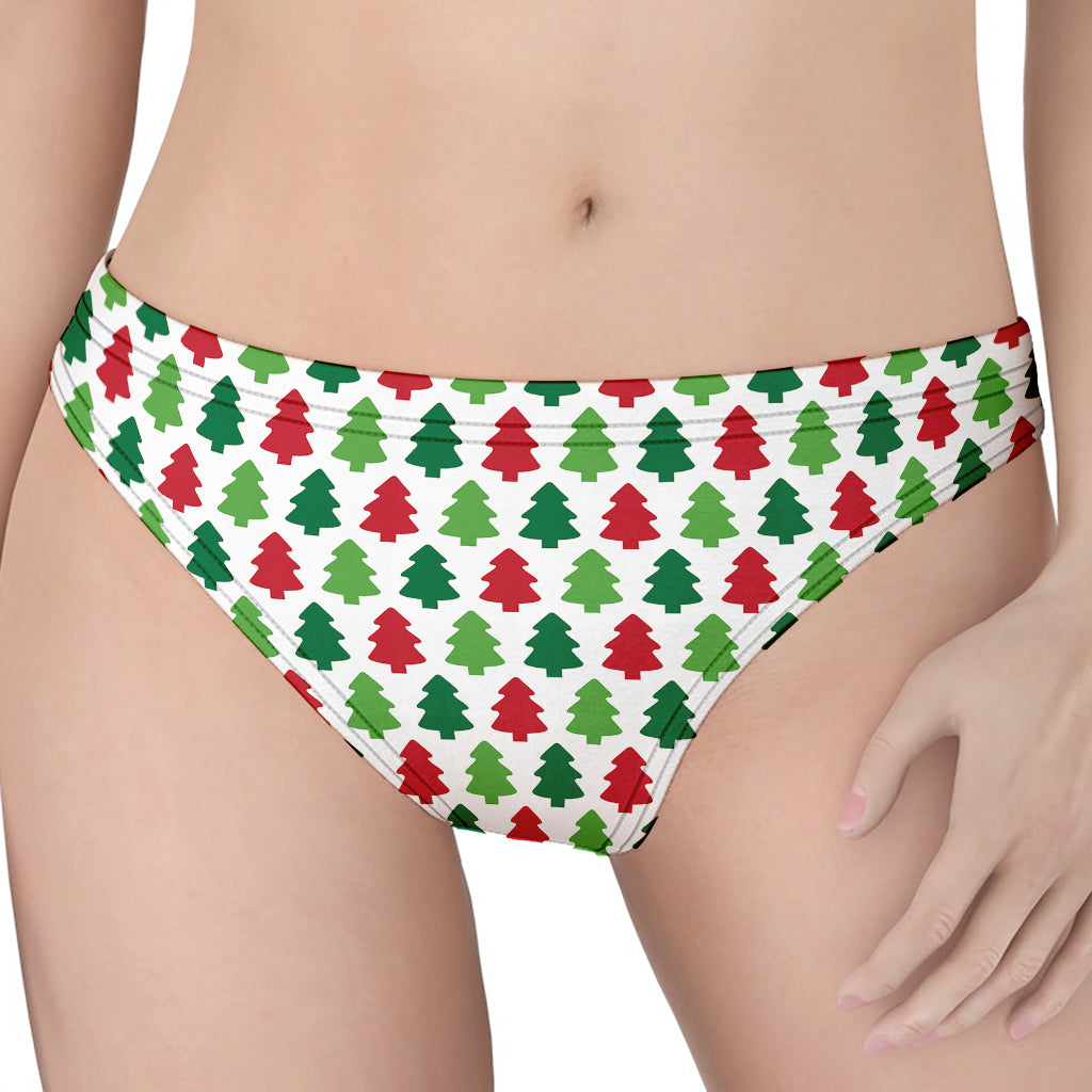 Merry Christmas Tree Pattern Print Women's Thong