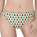 Merry Christmas Tree Pattern Print Women's Thong