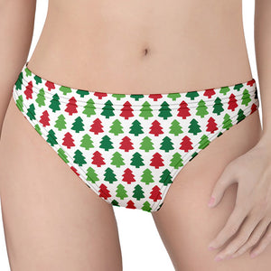 Merry Christmas Tree Pattern Print Women's Thong