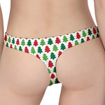 Merry Christmas Tree Pattern Print Women's Thong