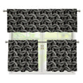 Metal Chainmail Pattern Print 3 Piece Kitchen Curtains