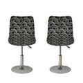 Metal Chainmail Pattern Print Bar Stool Covers