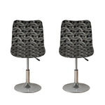 Metal Chainmail Pattern Print Bar Stool Covers