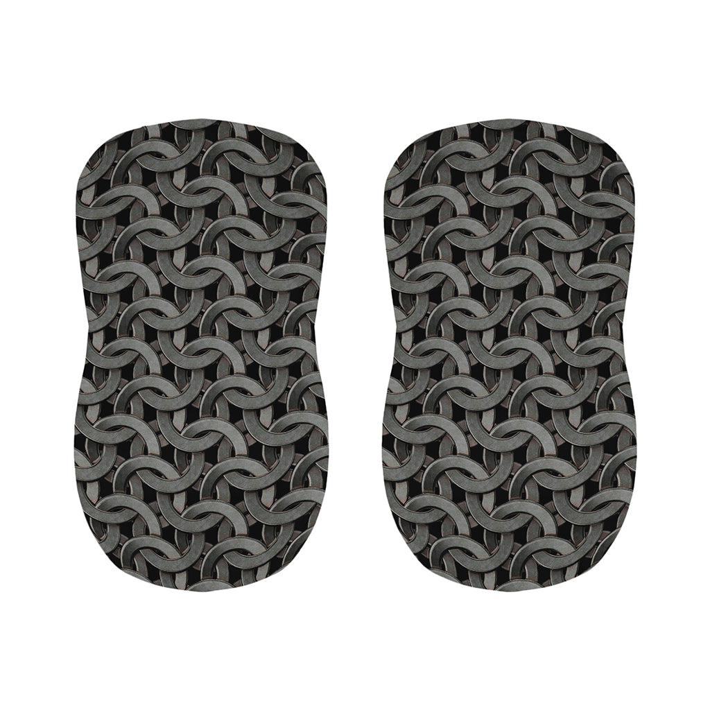 Metal Chainmail Pattern Print Bar Stool Covers