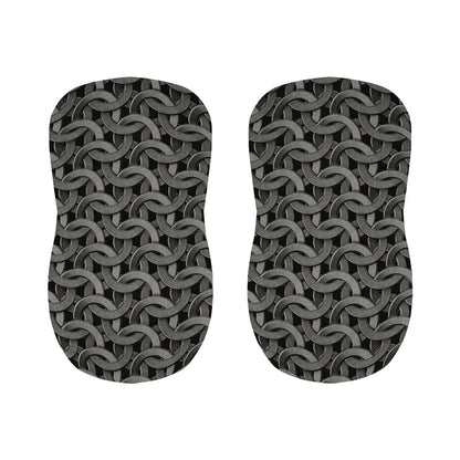Metal Chainmail Pattern Print Bar Stool Covers