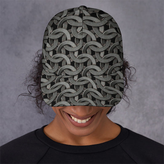 Metal Chainmail Pattern Print Baseball Cap
