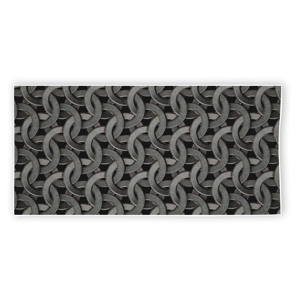 Metal Chainmail Pattern Print Beach Towel