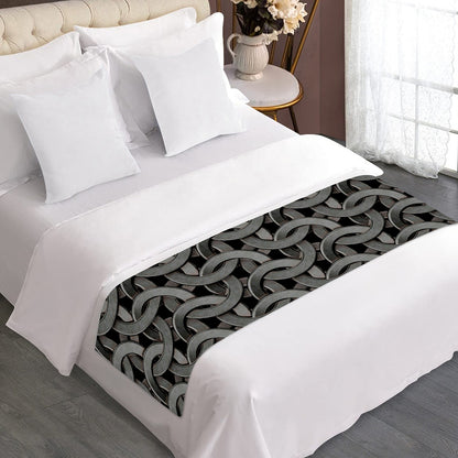 Metal Chainmail Pattern Print Bed Runner