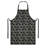 Metal Chainmail Pattern Print Bib Apron With Pocket