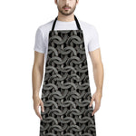 Metal Chainmail Pattern Print Bib Apron With Pocket