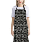 Metal Chainmail Pattern Print Bib Apron With Pocket