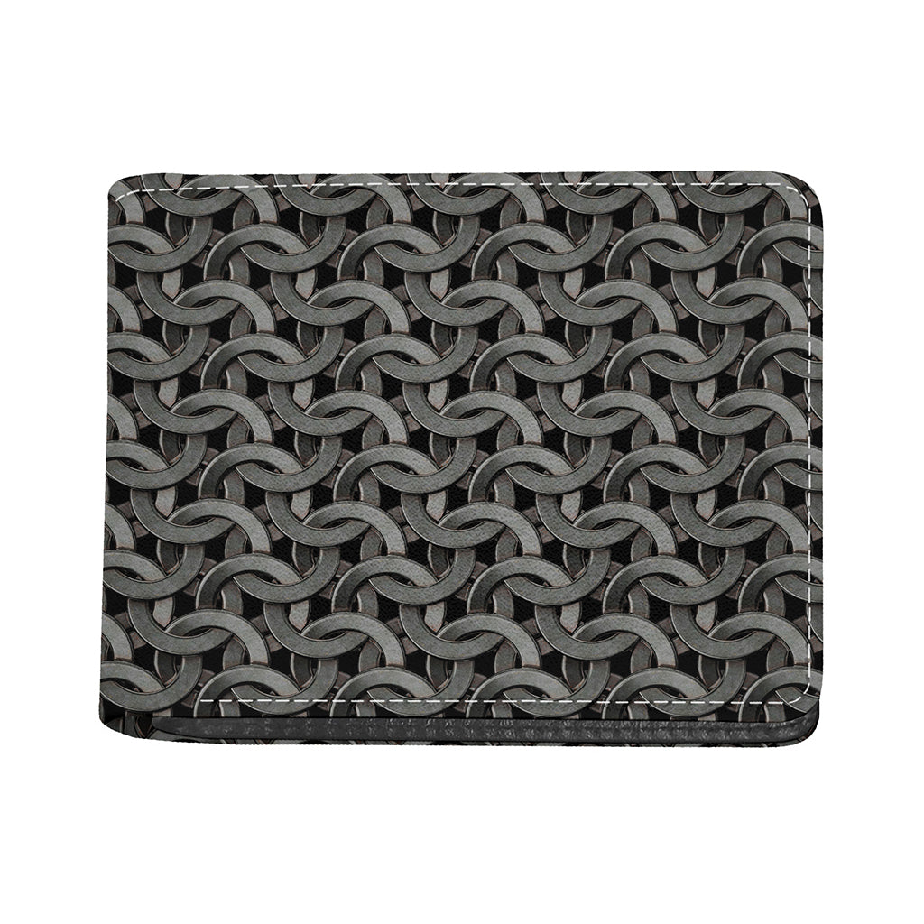 Metal Chainmail Pattern Print Bifold Wallet