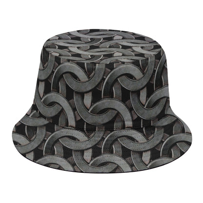 Metal Chainmail Pattern Print Bucket Hat