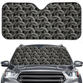 Metal Chainmail Pattern Print Car Windshield Sun Shade